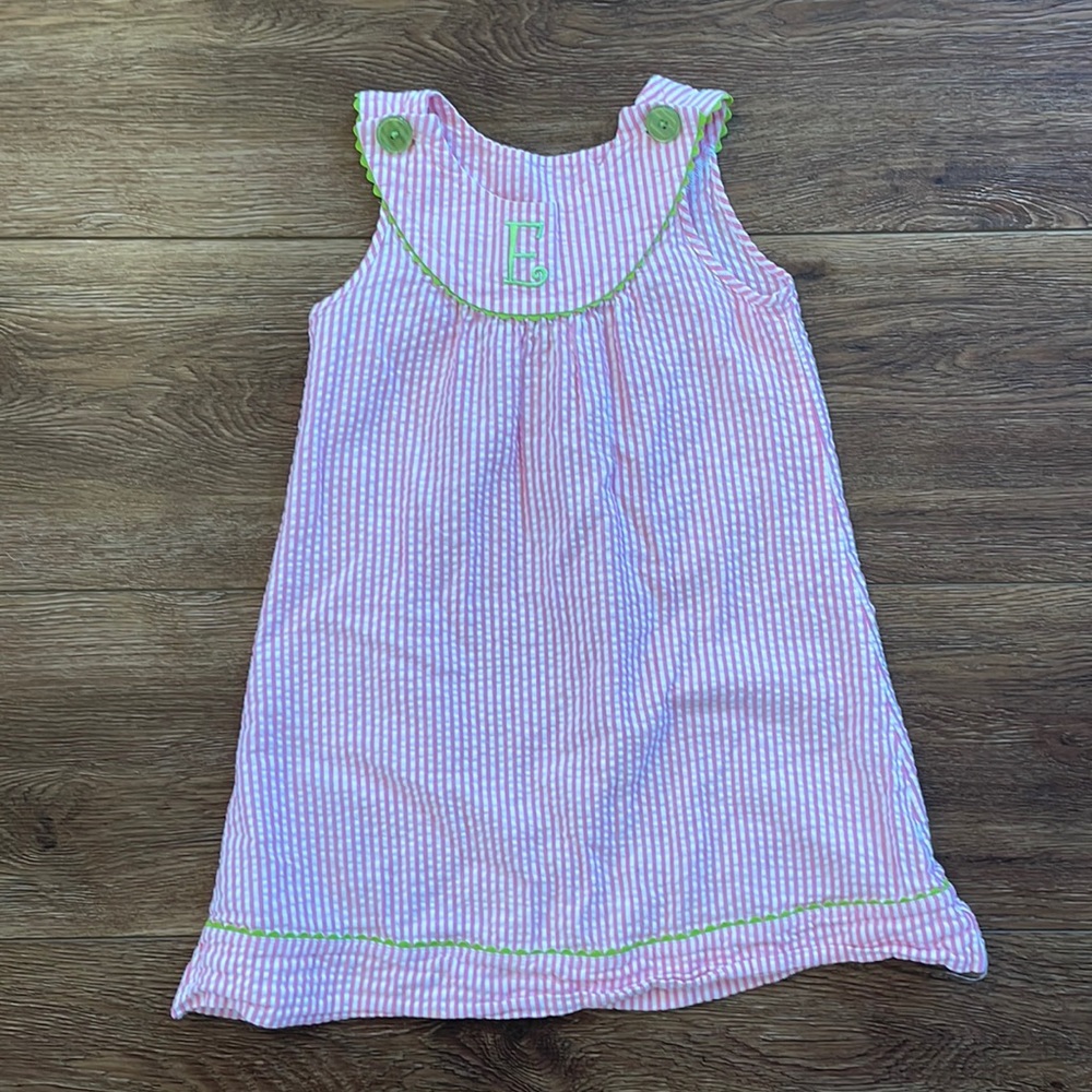 J Khaki “E” Monogrammed Dress